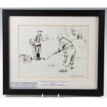 Bert Thomas (b.1883-d.1966) Original humourist golfing sketch signed lower right - "If you don't