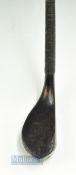 Tom Morris St Andrews late longnose dark stained beech wood putter c1890 - head measures 5" x 2"