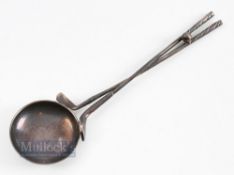 1895 Rare Silver Golfing Wine Tasting Spoon - the bowl is hallmarked Sheffield 1895/96 - c/w early