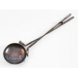 1895 Rare Silver Golfing Wine Tasting Spoon - the bowl is hallmarked Sheffield 1895/96 - c/w early