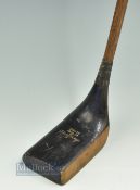 Original Jean Gassiat Grand Piano Wooden head putter - with full brass sole plate - stamped to the