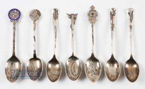 Collection of various Golf Club Competition engraved silver tea spoons from 1904 onwards (7)