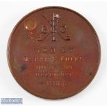 1894 Very early Tooting Bec Golf Club Large Bronze Winners Monthly Medal - finely embossed with
