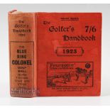 The Golfer's Handbook 1923 1131pp, plus advertisements, in red decorative cloth covers, some tears