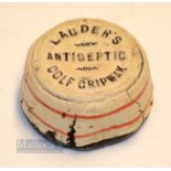 Rare and early "Lauder's Antiseptic Golf Gripwax" - circular shaped used on gold club leather