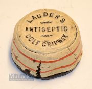 Rare and early "Lauder's Antiseptic Golf Gripwax" - circular shaped used on gold club leather