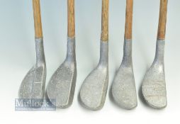 5x Mills Alloy putters incl' Braid Mills flat lie (x2) and Medium Lie, New Mills Ray Model -4x