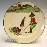 Royal Doulton Golfing Series Ware Proverb Large Dinner Plate -decorated with Crombie style golfing