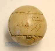 Fine Allan Robertson St Andrews Master feather golf ball maker - large feathery golf ball stamped