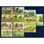 Collection of early Lance Thackeray, Brassey and others, humorous golf postcards dated mostly from