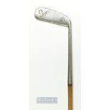 Most unusual Thos Wilson & Co Gene Sarazen 'Aim Rite' straight blade putter with 7.5" hosel - full