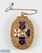 R A Whitcombe - Rare 1936 Open Golf Championship of Ireland Winners 18ct Gold And Enamel Medal -