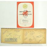 1958 July 22nd Cardiff Empire Games Athletics official programme and signed autograph book (50),
