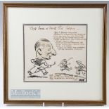 Bos (Newscastle Chronicle) - original golfing caricature drawing signed Bos and dated '31 to the