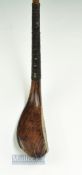 Scarce Ludovic Sandison Aberdeen long spoon longnose stained beech wood c1870 - the curved head