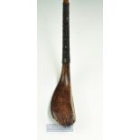 Scarce Ludovic Sandison Aberdeen long spoon longnose stained beech wood c1870 - the curved head