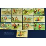 Collection of early Tom Browne and Other Humorous Golfing Postcards dated from 1904 to 1919 (12) 10x