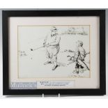 Bert Thomas (b.1883-d.1966) Original humourist golfing sketch signed lower right - "Mr Foozler 'Er -