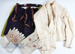 c1950 Fencing Jacket Trousers Gloves, the jacket is by Leon Paul of London, the padded trousers