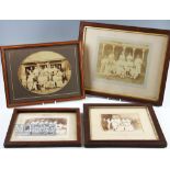 1899-1910 Framed Cricket Team Photographs to include LGS cricket team 1899 36cm x 31cm, AGG Ladies v