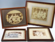 1899-1910 Framed Cricket Team Photographs to include LGS cricket team 1899 36cm x 31cm, AGG Ladies v