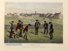 Josset, Lawrence (1910-1995) after - coloured golf print titled "St Andrews 1800" Pl No.1 - publ'd