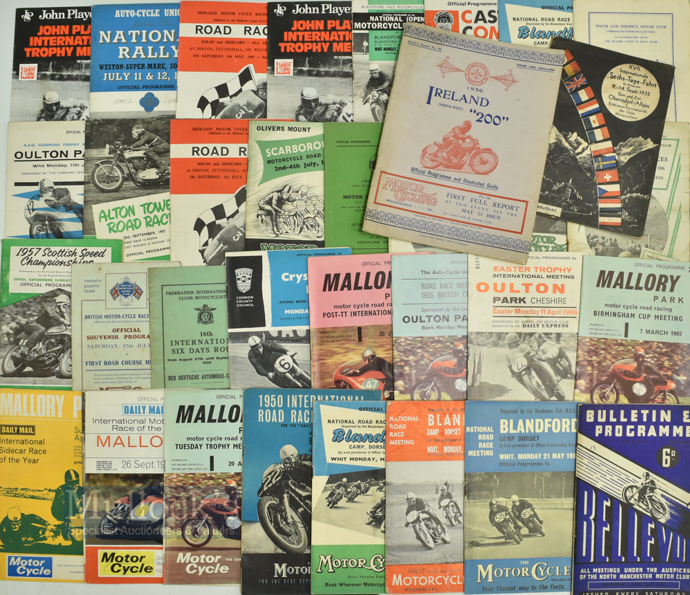 1933-1968 A Collection of Motorcycle Race Programmes to include Ireland 200 1936, International