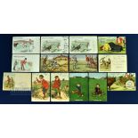 Collection of early part sets of Humorous Golfing Postcards dated from 1901to 1909 (14) 4x W&A K