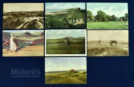 Collection of Sussex and South West golfing postcards dated from 1907 onwards (7) 2x Westward Ho!,