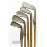 5x various smf irons - to incl. 2x cleeks, mid iron, general iron and a lofter - all with good