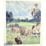 Limited Edition Multi Signed 'Bobby Jones - Stroke of Genius' Giclee Print signed by the artist J