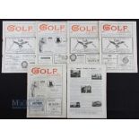 Collection of 1903 'Golf Illustrated' weekly magazines (6) - 11th September (lacking wrappers), 23rd