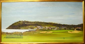 Brendan Hayes (Modern Irish Artist) - signed oil and acrylic on canvass titled "Bray From