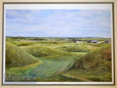 Richard Chorley signed colour golf print - "Lahinch Golf Course - The Dell Green" - from the