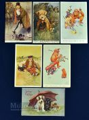 Collection of Lawson Wood early Animalia Golfing Postcards dated from 1920/30s (6) to incl Gran-