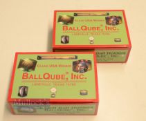 2x The Original Golf Cube Ball Display Boxes - each with 6x individual golf ball holders