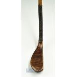 Fine and Interesting R Forgan & Son POWF light stained beech wood driving putter c1885 - head