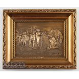 Bill Waugh Golf Resin Cast Bronze Plaque depicting Charles I period scene, framed with signature