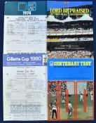 1974-1987 English County Cricket and Test Cricket scorecards and programmes to include Lord Be