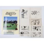Selection of Eric Thompson Golfing Cartoons / Caricatures featuring a number of humorous golfing