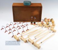 Table Parlour Croquet set in wooden box, well-made set, but no makers name