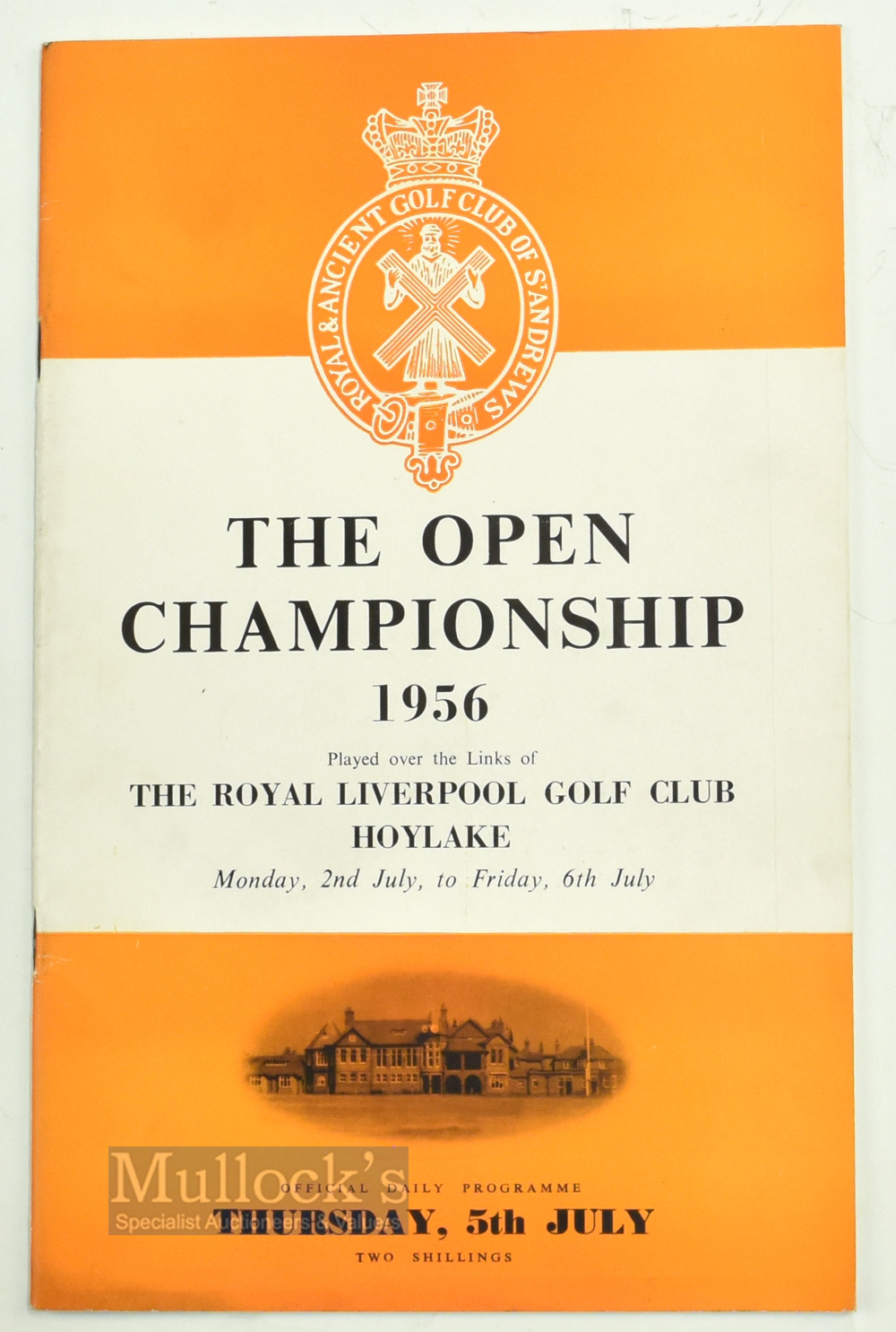 1956 British Open Championship Golf Programme Royal Liverpool, Liverpool, Thursday 5th July, with