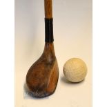 Interesting Persimmon Golf Sunday Walking stick - bore thro' socket neck 'wood' style handle,