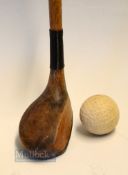 Interesting Persimmon Golf Sunday Walking stick - bore thro' socket neck 'wood' style handle,