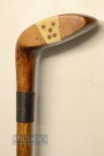 Elegant Persimmon Head Style Sunday Golf Walking Stick - fitted with mallet head putter handle