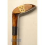 Elegant Persimmon Head Style Sunday Golf Walking Stick - fitted with mallet head putter handle