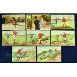 Interesting collection of 'Brassy' and 'Golf Illustrated' Humorous golfing postcards from the