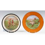 Collection of early 1900s Humorous Golfing Plates (2) Royal Winton Stoke on Trent unnamed "Golf
