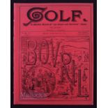 Rare 1891 'Golf - A Weekly Record of "Ye Royal and Ancient" Game Magazine No.13 Vol.1 - Friday 6th