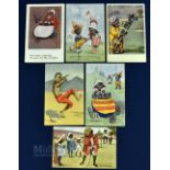 Collection of early "Coloured" children humorous golfing postcards dating from early 1900s to